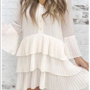 Never Been Worn Ivory Pleated Dress!